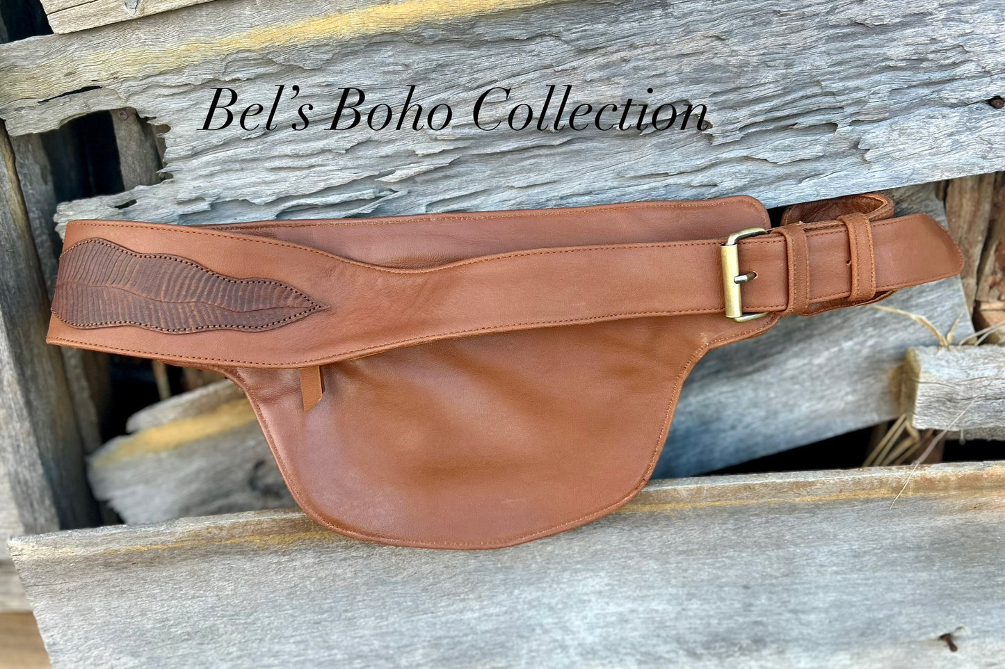 Feather Leather Waist Bag