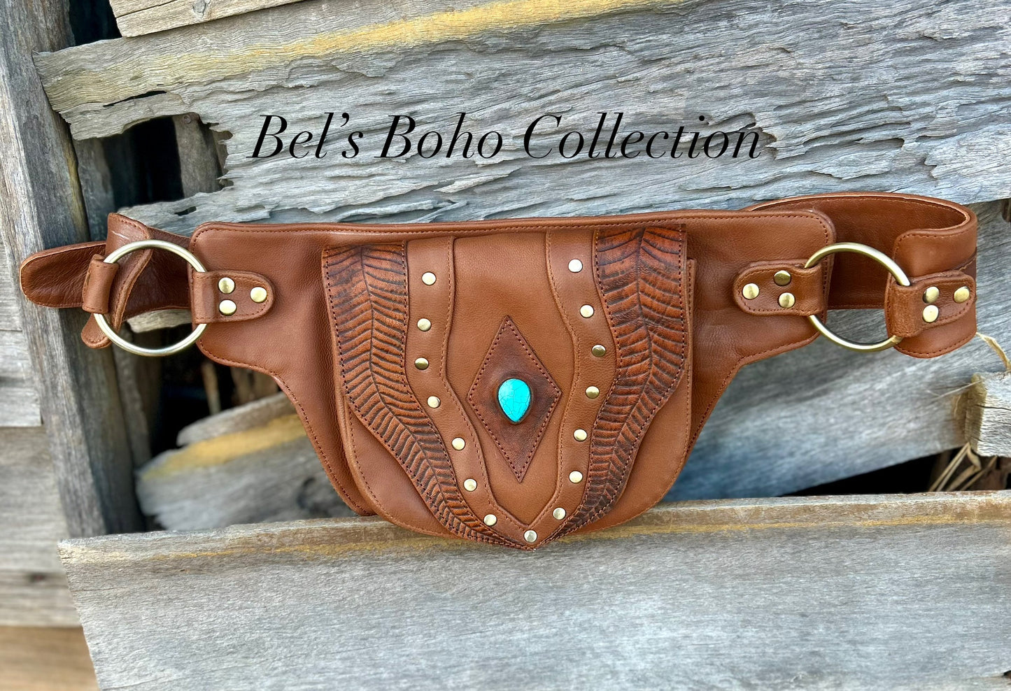 Feather Leather Waist Bag