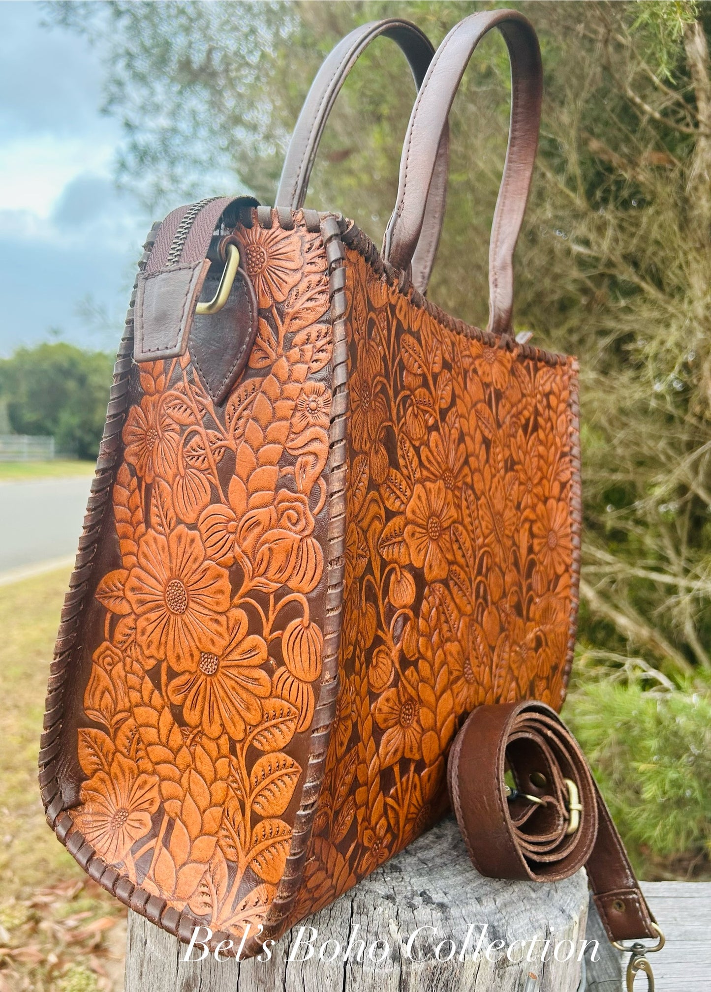 The Handcarved Floral Tote