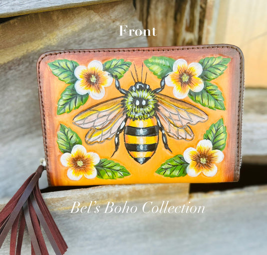 The Hand-painted Bee Blossom Wallet