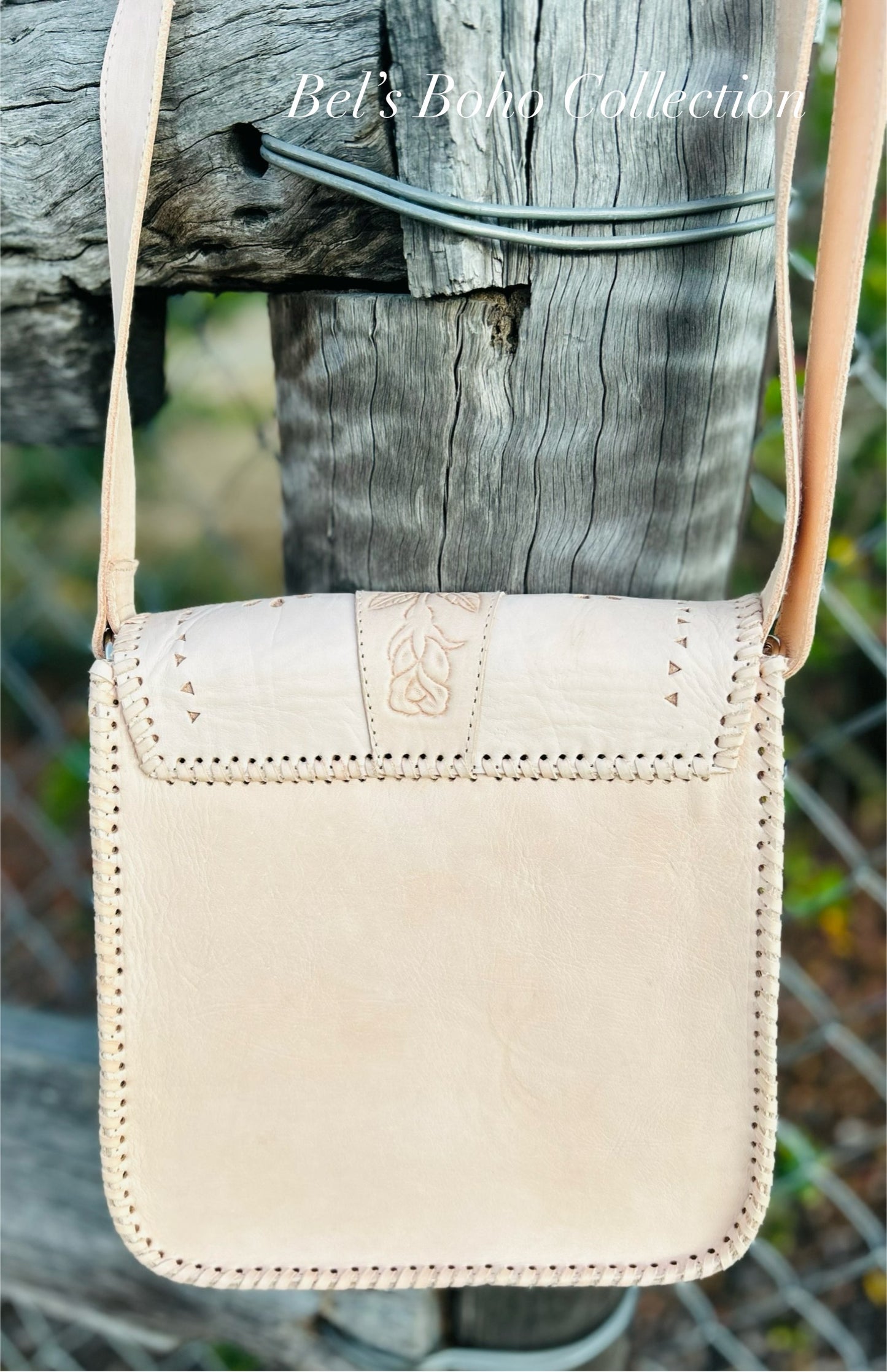 The Hand-carved Rose Saddle Bag