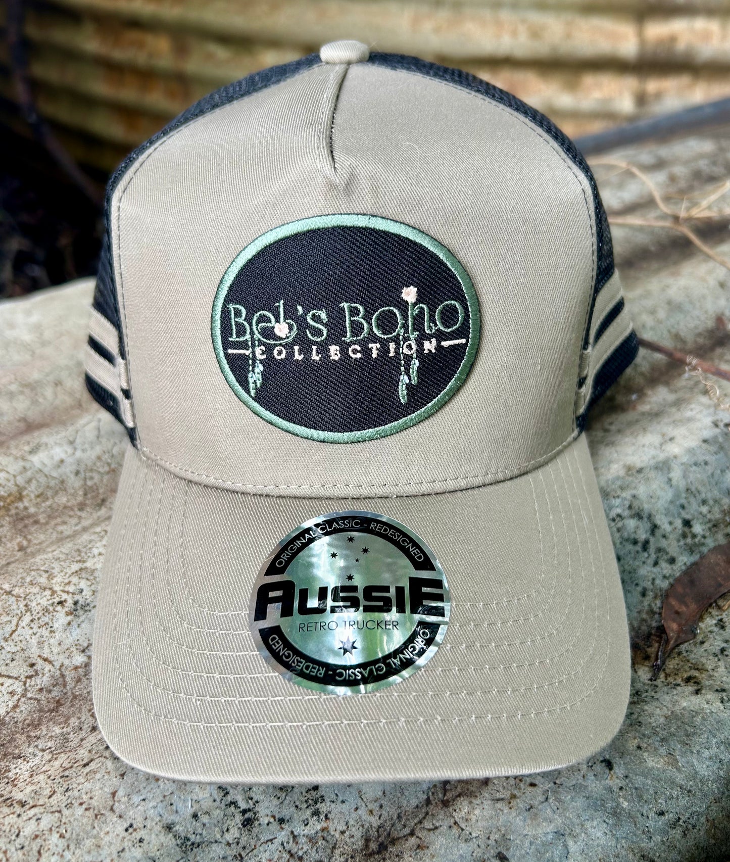 Khaki & Black Trucker Cap