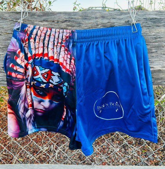 Native American Blue - Footy Shorts