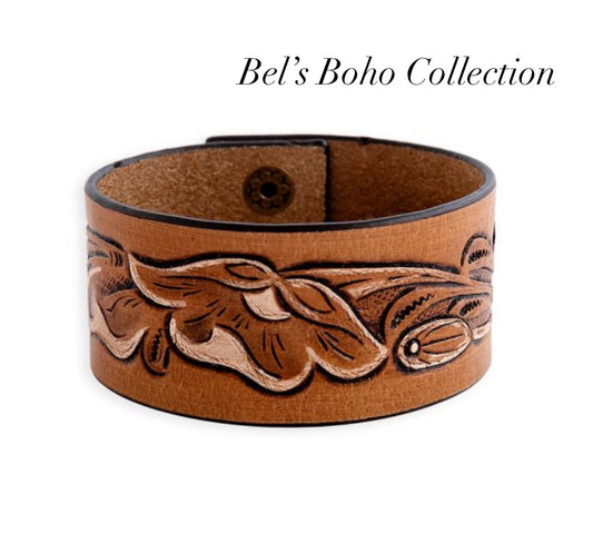 Lyric Ridge Leather Cuff Bracelet