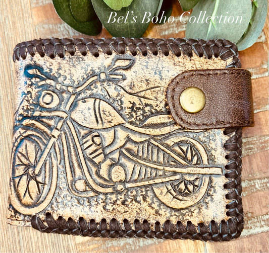 Men’s Handcarved Motorbike Wallet