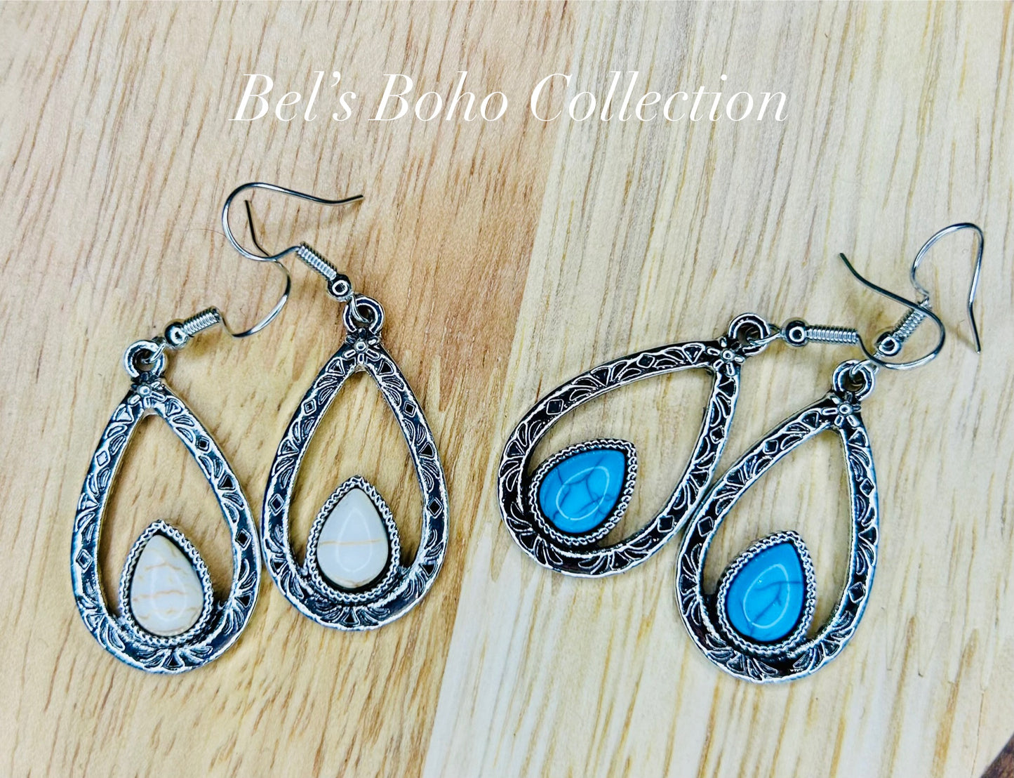 Vintage Turquoise Teardrop Earrings