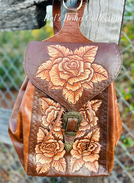 The Gypsy Rose Handcarved Backpack