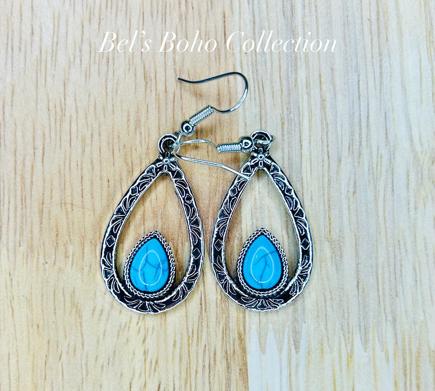 Vintage Turquoise Teardrop Earrings