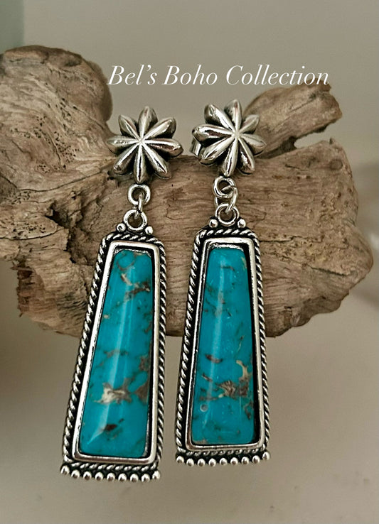 Boho Turquoise Dangle Earrings