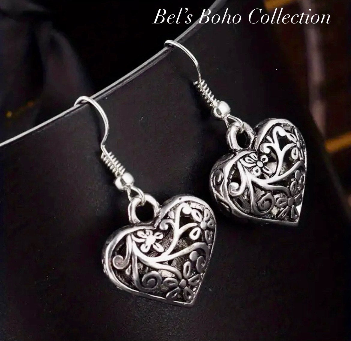 Vintage Hollow Heart Boho Earrings