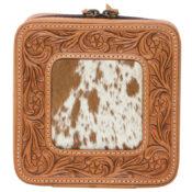 Hand Tooled Leather & Cowhide Jewellery Box